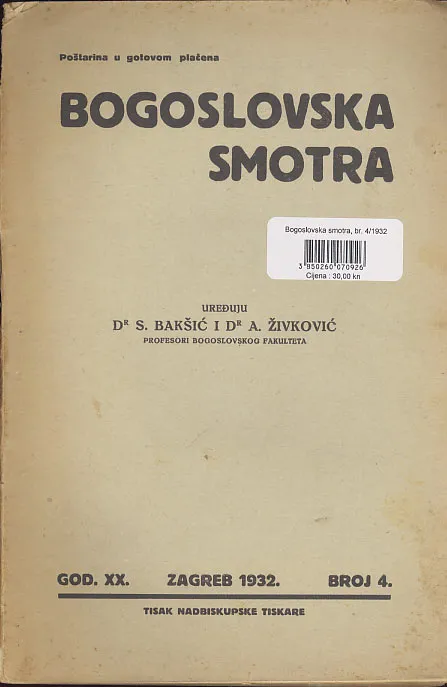 Bogoslovska smotra, br. 4/1932