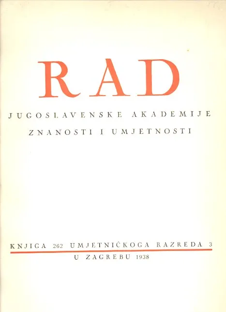 Rad JAZU, knjiga 262 umjetničkog razreda 3
