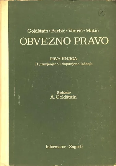 Obvezno pravo, I. knjiga