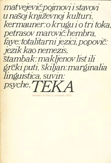 Teka : tekstovi/kritika 2, proljeće 1973