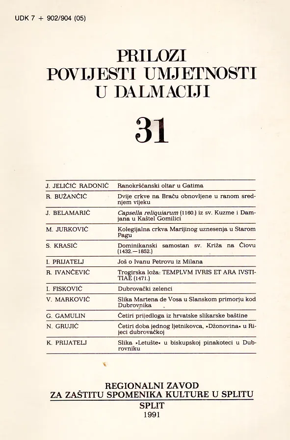 Prilozi povijesti umjetnosti u Dalmaciji 31