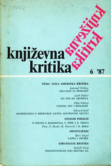 Književna kritika (broj 6, 1987.)