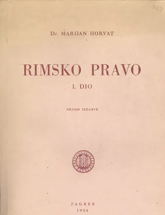 Rimsko pravo, prvi svezak