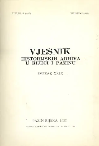 Vjesnik historijskih arhiva u Rijeci i Pazinu, sv. XXIX