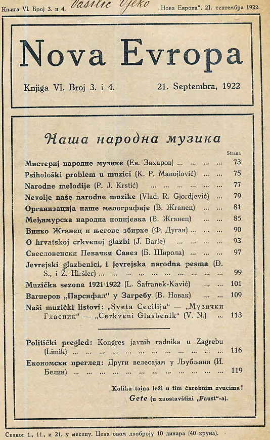 Nova Evropa, 3-4/1922