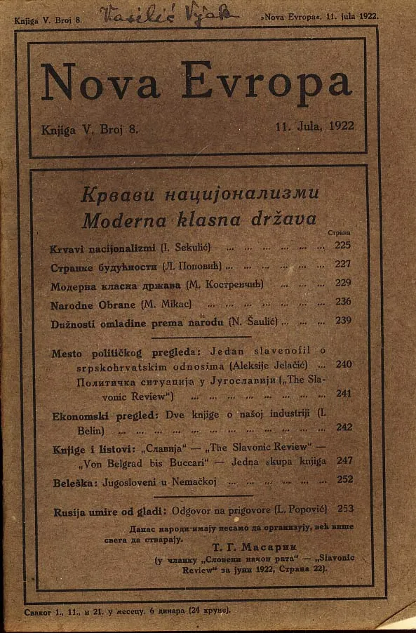 Nova Evropa 8/1922