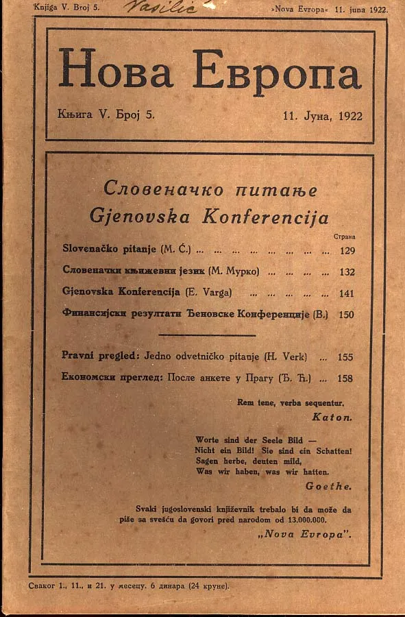 Nova Evropa 5/1922