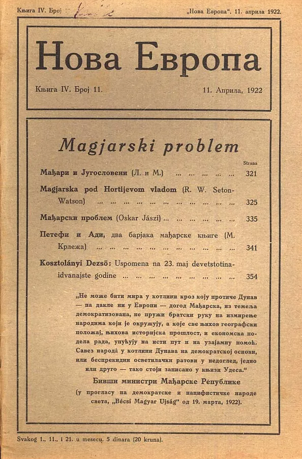 Nova Evropa 11/1922