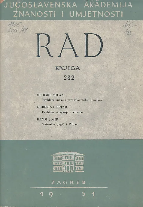 Rad JAZU, knjiga 282/1951