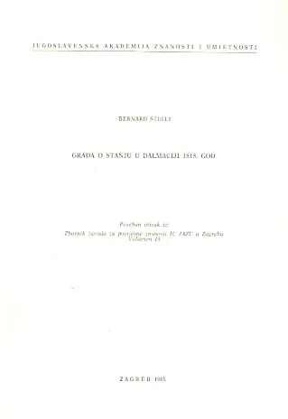 Građa o stanju u Dalmaciji 1818. god.
