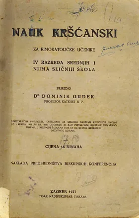 Nauk kršćanski za rimokatoličke učenike srednjih škola