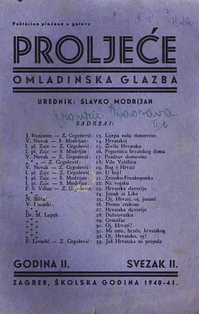 Proljeće: omladinska glazba, 2/1940-1941