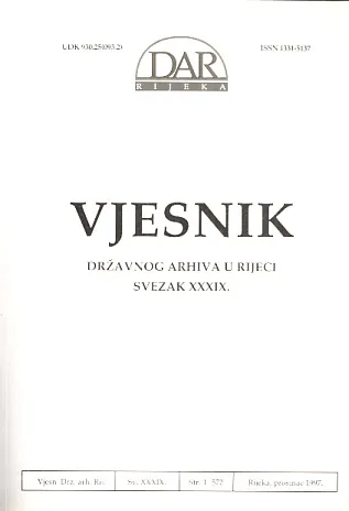Vjesnik Državnog arhiva u Rijeci, sv. XXXIX