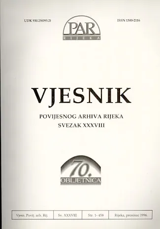 Vjesnik Povijesnog arhiva u Rijeci, sv. XXXVIII