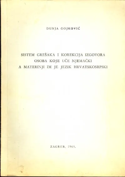 Sistem grešaka i korekcija izgovora osoba koje uče njemački