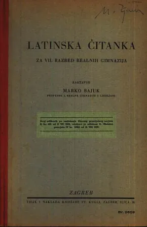 Latinska čitanka za VII. razred realnih gimnazija