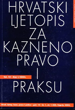 Hrvatski ljetopis za kazneno pravo i praksu, 1/2003