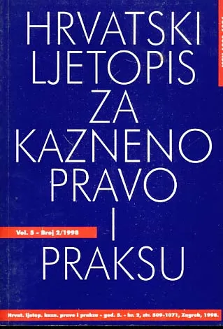 Hrvatski ljetopis za kazneno pravo i praksu, 2/1998