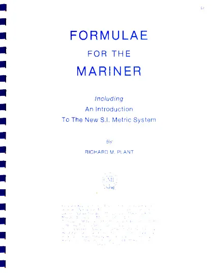 Formulae of the Navy