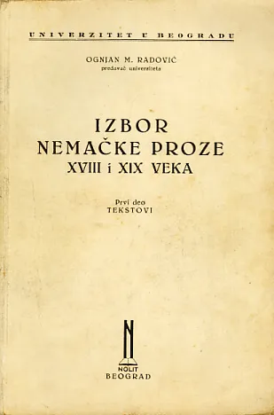 Izbor nemačke proze XVIII i XIX veka I. deo