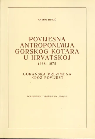 Povijesna antroponimija Gorskog kotara