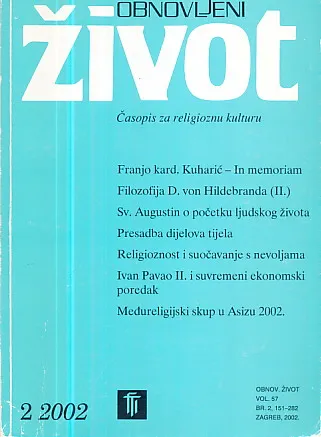 Obnovljeni život, časopis za religioznu kulturu, br. 2/2002
