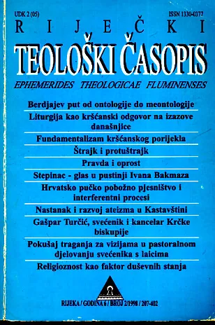 Riječki teološki časopis, br. 2/1998