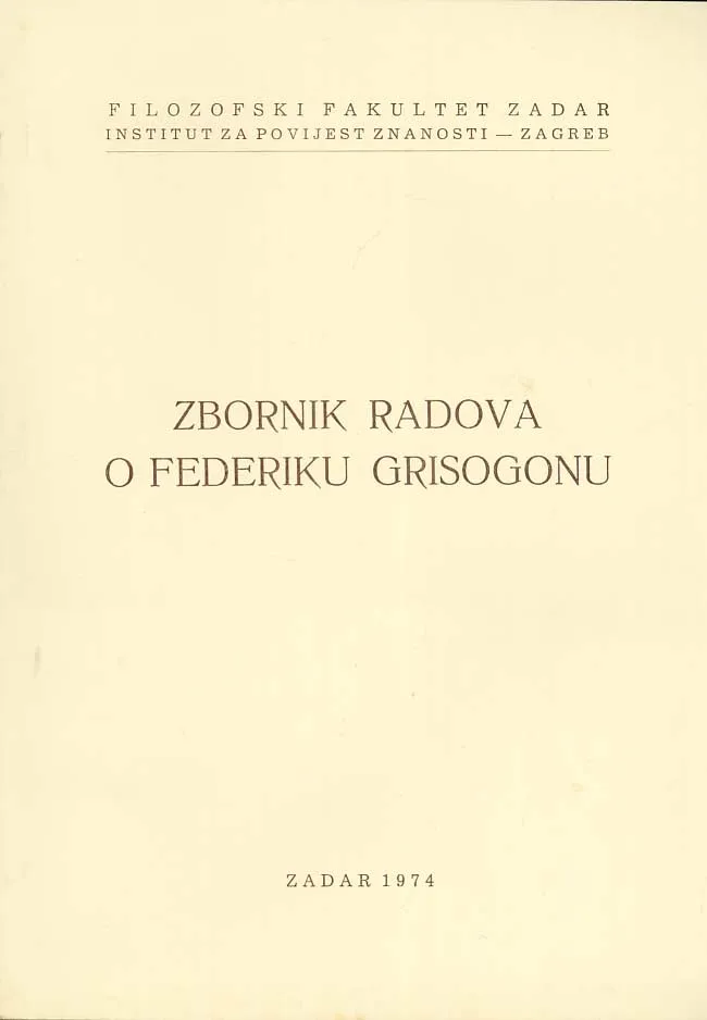 Zbornik radova o Federiku Grisogonu
