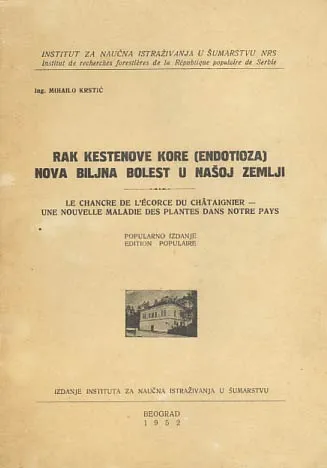Rak kestenove kore (endotioza) - nova biljna bolest u našoj zemlji