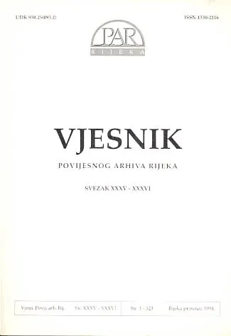 Vjesnik Povijesnog arhiva u Rijeci, sv. XXXV-XXXVI