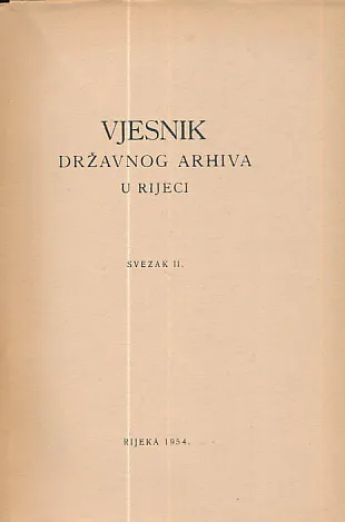Vjesnik Državnog arhiva u Rijeci, sv. II