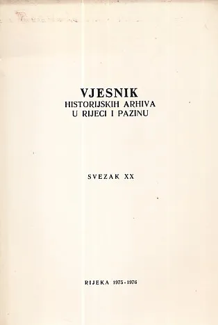 Vjesnik historijskih arhiva u Rijeci i Pazinu, sv. XX/1975-1976