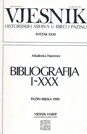 Vjesnik historijskih arhiva u Rijeci i Pazinu, sv. XXXI/1989 - Bibliografija