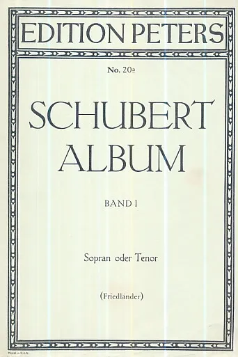 Schubert Album - Band I -Sopran oder Tenor