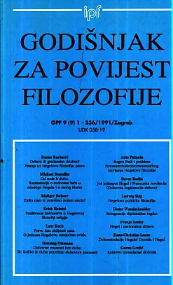 Godišnjak za povijest filozofije GPF 9 (9) 1 - 236/1991/Zagreb