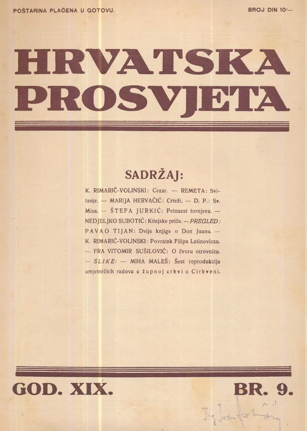 Hrvatska prosvjeta br. 9/1932