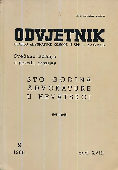 Odvjetnik : glasilo advokatske komore u SRH - Zagreb