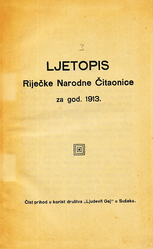 Ljetopis Riječke Narodne Čitaonice za god. 1913.