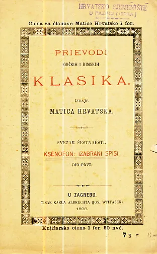 Ksenofon : izabrani spisi, dio prvi