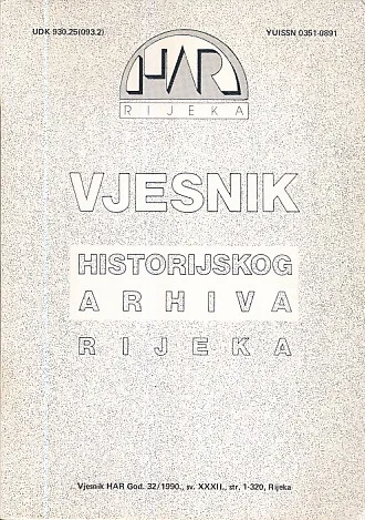 Vjesnik historijskog arhiva Rijeka sv. XXXII