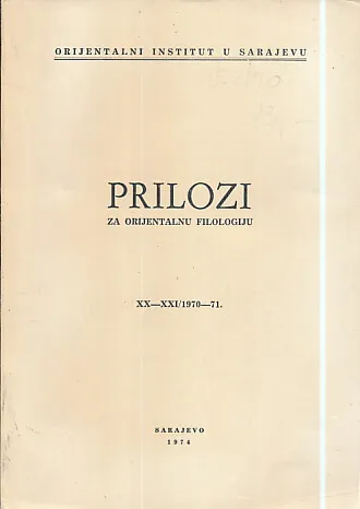 Prilozi za orijentalnu filologiju XX-XXI/1970-71.
