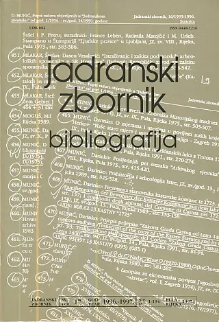 Jadranski zbornik 17/1996.-1997.: bilbiografija