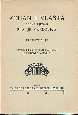 Kohan i Vlasta, epska pjesan Franje Markovića