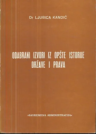 Odabrani izvori iz opšte istorije države i prava