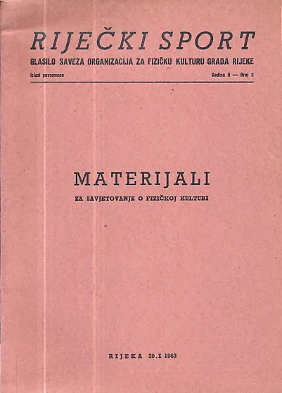 Riječki sport: Materijali za savjetovanje o fizičkoj kulturi