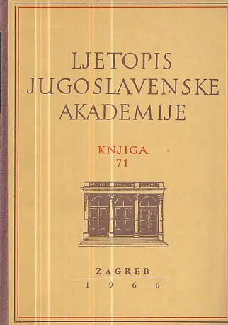Ljetopis JAZU za god. 1964, knjiga 71