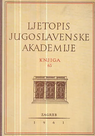 Ljetopis JAZU za god. 1958, knjiga 65