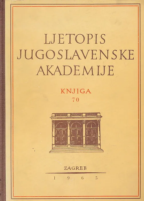 Ljetopis JAZU za god. 1963, knjiga 70