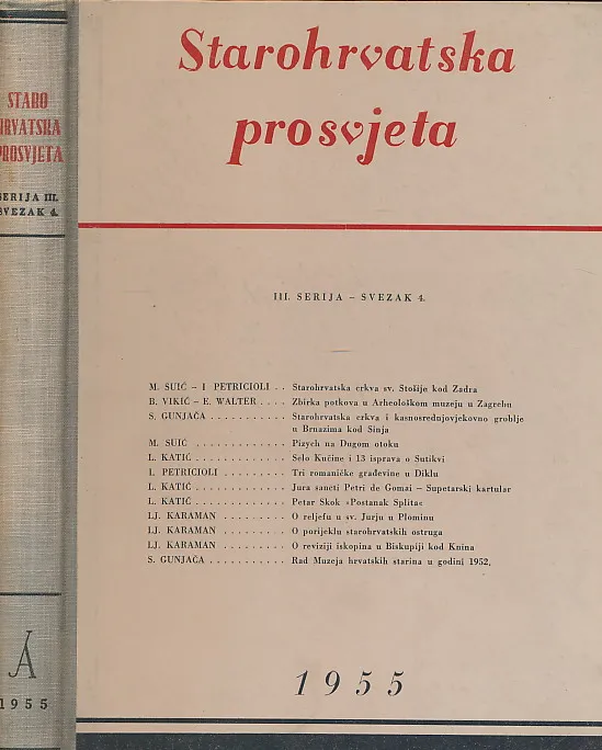 Starohrvatska prosvjeta, serija III. sv. 4/1955