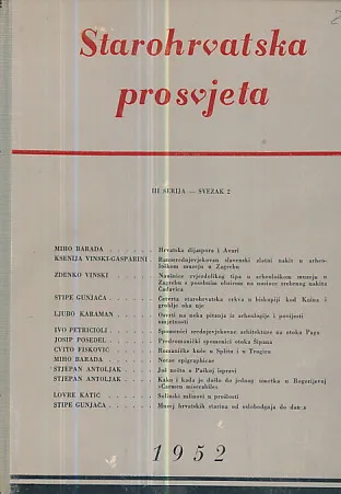 Starohrvatska prosvjeta, serija III. sv. 2/1952